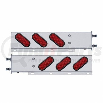 63300 by UNITED PACIFIC - Light Bar - Stainless Steel, Spring Loaded, Rear, Stop/Turn/Tail Light, Red LED/Red Lens, with 3.75" Bolt Pattern, with Rubber Grommets, 10 LED per Light