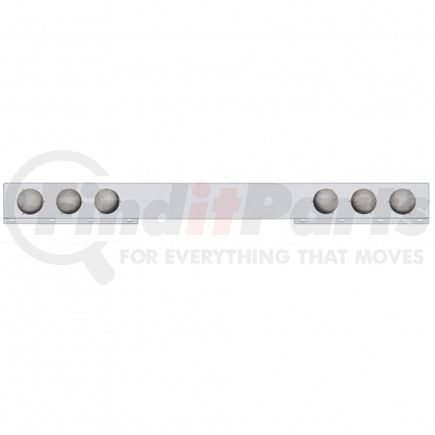30237 by UNITED PACIFIC - Light Bar Bracket - Chrome, 1 Piece Rear Light Bar, with Six 4" Light Cut-Outs