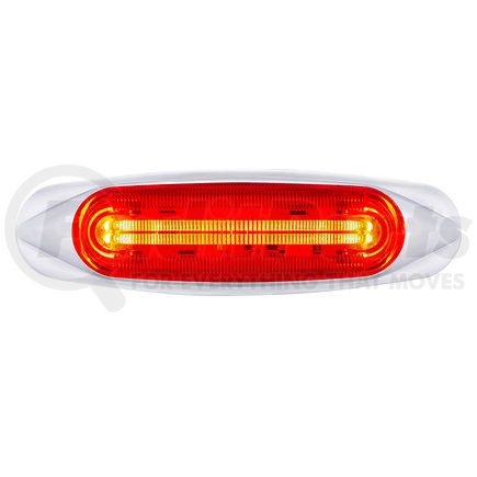 36816 by UNITED PACIFIC - Clearance/Marker Light - 4 LED LightTrack, Red LED/Red Lens, With Chrome Bezel