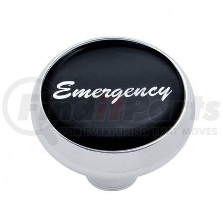 23412 by UNITED PACIFIC - Air Brake Valve Control Knob - "Emergency" Deluxe, Black Glossy Sticker