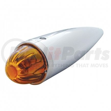 30534 by UNITED PACIFIC - Truck Cab Light - Chrome, Die Cast Torpedo, with Watermelon Glass Lens & 1156 Bulb, Amber