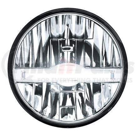 31200 by UNITED PACIFIC - Headlight - High Power, LED, RH/LH, 7" Round, Chrome Housing, High/Low Beam, with LED Position Light Bar