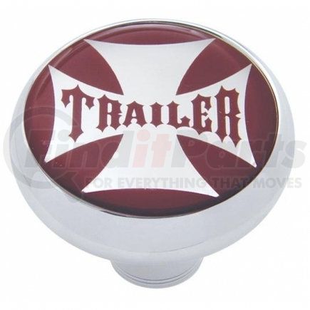 23176 by UNITED PACIFIC - Air Brake Valve Control Knob - "Trailer" Deluxe, Red Maltese Cross Sticker