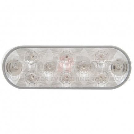 38776 by UNITED PACIFIC - Brake/Tail/Turn Signal Light - 10 LED 6" Oval, Red LED/Clear Lens