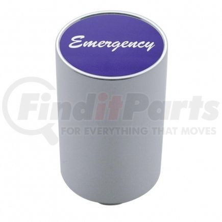 23757 by UNITED PACIFIC - Air Brake Valve Control Knob - "Emergency" 3", Purple Aluminum Sticker
