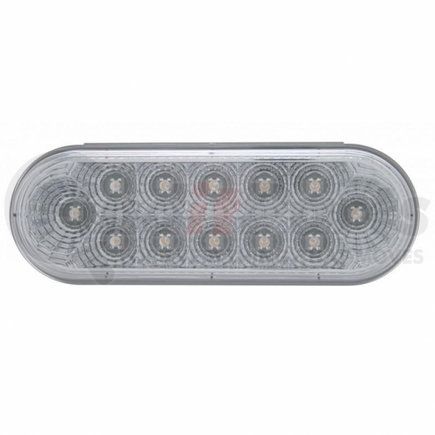 38122 by UNITED PACIFIC - Brake/Tail/Turn Signal Light - 12 LED 6" Oval Reflector Stop, Turn & Tail, Red LED/Clear Lens