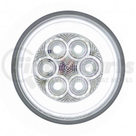 37008 by UNITED PACIFIC - Back Up Light - 4" Round, 21 LED, White LED, Clear Lens, Glo Light