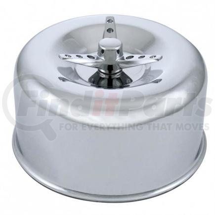A6292 by UNITED PACIFIC - Air Cleaner - Chrome, Short Neck Smooth, with 3-Wing Screw, for Single 1 Barrel 2 5/16" Diameter
