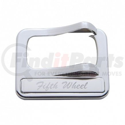 40976 by UNITED PACIFIC - Rocker Switch Cover - Fifth Wheel, Chrome, with Stainless Plaque, for Peterbilt