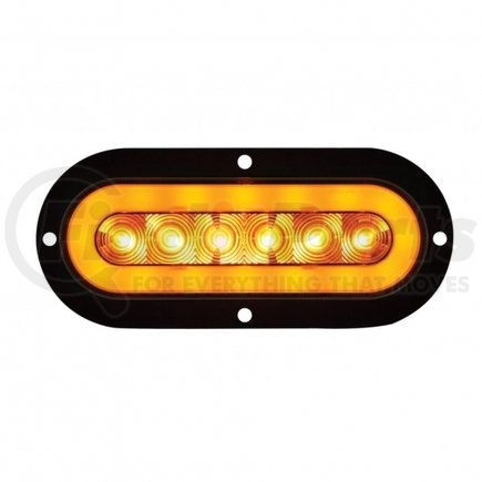 36954 by UNITED PACIFIC - Turn Signal Light - 22 LED 6" Oval Flange Mount "Glo", Amber LED/Amber Lens