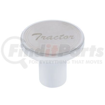 23364 by UNITED PACIFIC - Air Brake Valve Control Knob - "Tractor", Stainless Plaque with Cursive Script