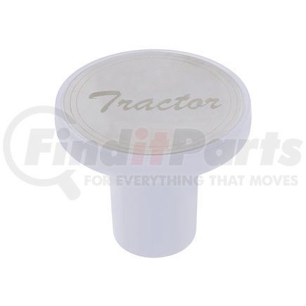 22958 by UNITED PACIFIC - Air Brake Valve Control Knob - "Tractor", Aluminum, Screw-On, with Stainless Plaque, Pearl White
