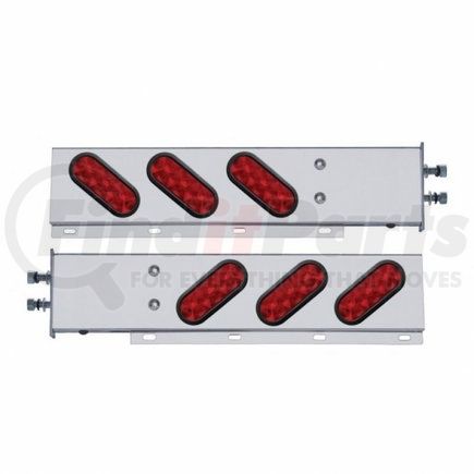 63304 by UNITED PACIFIC - Light Bar - Stainless Steel, Spring Loaded, Rear, Stop/Turn/Tail Light, Red LED/Red Lens, with 2.5" Bolt Pattern, with Rubber Grommets, 10 LED per Light