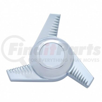 10721 by UNITED PACIFIC - Axle Hub Cap - Hub Cap Spinner Only, Chrome, Plastic, 3 Bar Right Swing