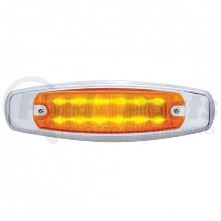 38134B by UNITED PACIFIC - Clearance/Marker Light - with Chrome Bezel, 12 LED, Rectangular Amber LED/Amber Lens