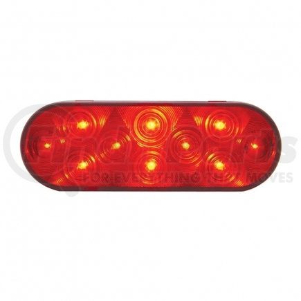 38774 by UNITED PACIFIC - Brake/Tail/Turn Signal Light - 10 LED 6" Oval, Red LED/Red Lens