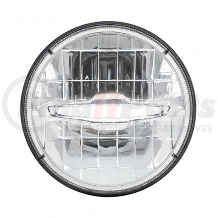 31513 by UNITED PACIFIC - Headlight - 3 High Power, LED, RH/LH, 7", Round, Chrome Housing, High/Low Beam, with 10 White LED Position Light