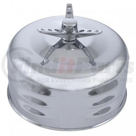 A6297 by UNITED PACIFIC - Air Cleaner - Chrome, Short Neck, Mushroom Louvered, with 3-Wing Screw, for Single 1 Barrel 2 5/16" Diameter