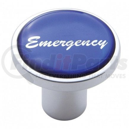 23237 by UNITED PACIFIC - Air Brake Valve Control Knob - "Emergency", Blue Glossy Sticker