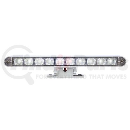 33017 by UNITED PACIFIC - Dual Function Light Bar - Turn Signal Light, White LED, Clear Lens, Chrome/Steel Housing, with 180-Degree Swivel Base, 10 LED