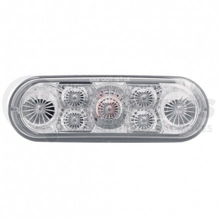 39976 by UNITED PACIFIC - Brake/Tail/Turn Signal Light - 7 LED, 6" Reflector, Oval, Red LED/Clear Lens