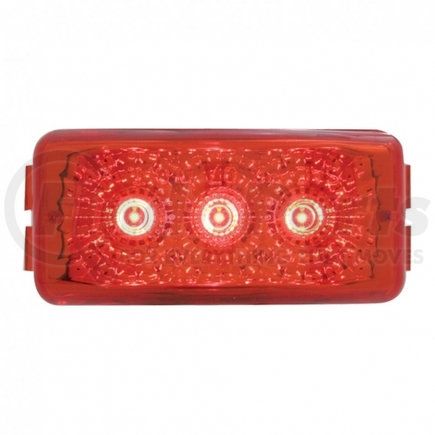 39524 by UNITED PACIFIC - Clearance/Marker Light - Red LED/Red Lens, Small, with Reflector, 3 LED