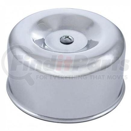 A6216P by UNITED PACIFIC - Air Cleaner Cover - 4" Round, Louvered, Chrome, Smooth Finish, for Single 2 Barrel 2 5/8" Dia.