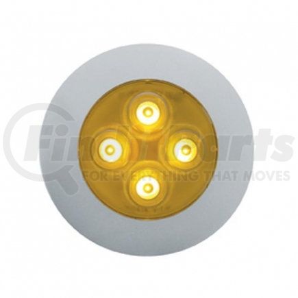 38931 by UNITED PACIFIC - Dome Light - 4 LED 1-3/4", with 3" Round Bezel, Amber LED/Clear Lens