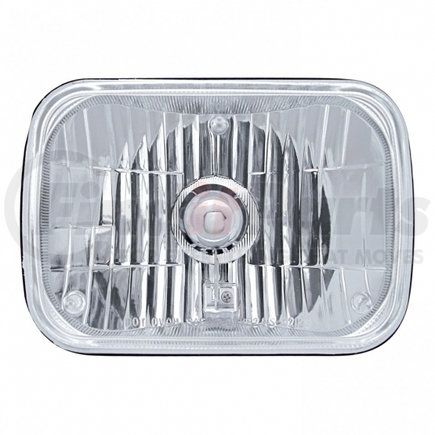 31389 by UNITED PACIFIC - Crystal Headlight - RH/LH, 5 x 7", Rectangle, Chrome Housing, High/Low Beam, H4/HB2 Bulb, with Plastic Lens