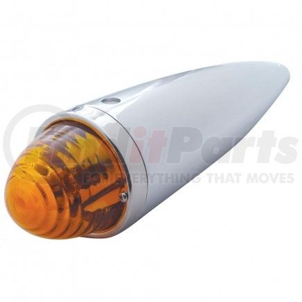 30536 by UNITED PACIFIC - Truck Cab Light - Chrome, Die Cast Torpedo, with Beehive Glass Lens & 1156 Bulb, Amber