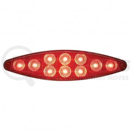 39402 by UNITED PACIFIC - Brake/Tail/Turn Signal Light - 10 LED "Cat's Eye" Stop, Turn and Tail Light, with Bezel, Red LED/Red Lens