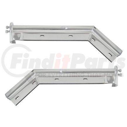 10646 by UNITED PACIFIC - Mud Flap Hanger - 28", Chrome, 45 Degree Angled, 1 1/8" Bolt Pattern