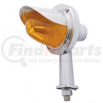 38595 by UNITED PACIFIC - Honda Light Kit - Assembly, LED, 11 LED, with Stainless Steel Visor, Amber Lens/Amber LED, Chrome-Plated Steel, Watermelon Design, 2-1/8" Mounting Arm