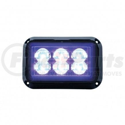 37163B by UNITED PACIFIC - Multi-Purpose Warning Light - 6 High Power LED Rectangular Warning Light, Blue LED