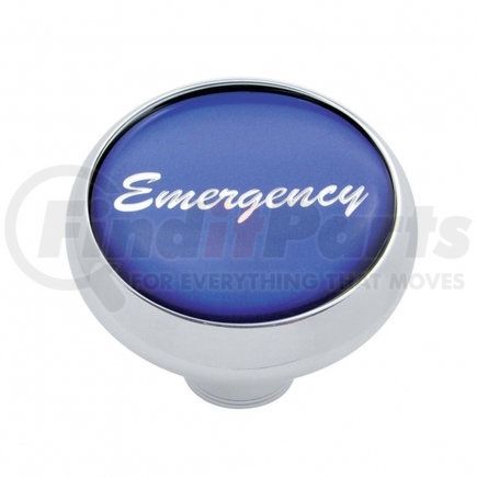 23413 by UNITED PACIFIC - Air Brake Valve Control Knob - "Emergency" Deluxe, Blue Glossy Sticker