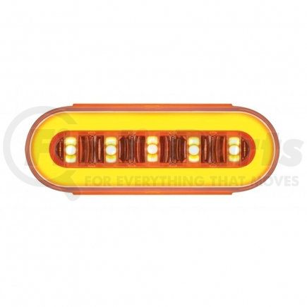 36925 by UNITED PACIFIC - Turn Signal Light - 22 LED 6" Oval "Glo" Halo, Amber LED/Amber Lens