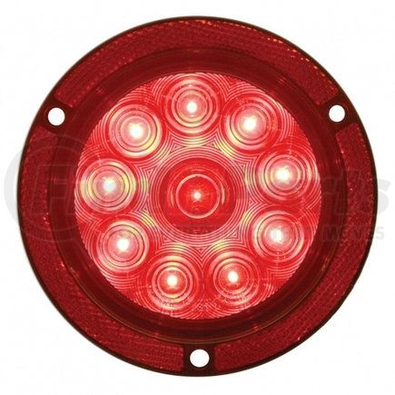 39656 by UNITED PACIFIC - Stop/Turn/Tail Light - LED, 4", Round, Reflex, Flange Mount, Red LED/Red Lens