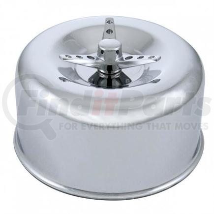 A6282 by UNITED PACIFIC - Air Cleaner Cover - 2-5/8", Dual Barrel, Chrome, Smooth, with 3-Wing Screw