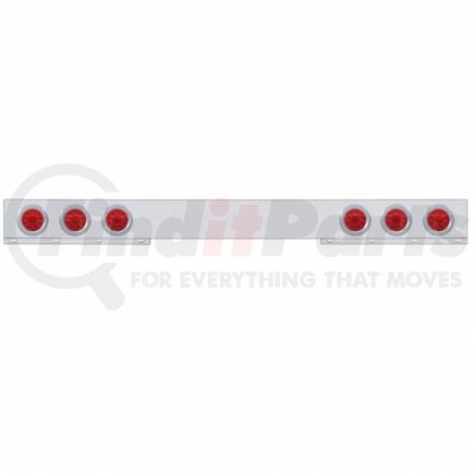 62413 by UNITED PACIFIC - Light Bar - One Piece, Rear, Stop/Turn/Tail Light, Red LED/Lens, with Chrome/Steel Housing, with Chrome Bezels, 10 LED per Light
