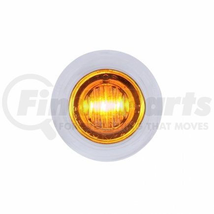 37969 by UNITED PACIFIC - Clearance/Marker Light - with Bezel, 3 LED, Dual Function, Mini, Amber LED/Clear Lens