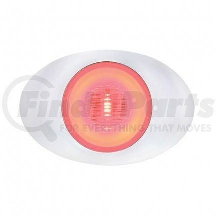 36971 by UNITED PACIFIC - Clearance/Marker Light - M3 Millenium "Glo" Light, Red LED/Clear Lens, with Chrome Plastic Bezel, 5 LED