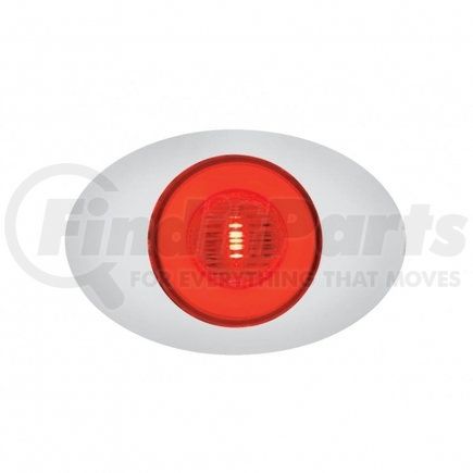 36969 by UNITED PACIFIC - Clearance/Marker Light - M3 Millenium "Glo" Light, Red LED/Red Lens, with Chrome Plastic Bezel, 5 LED