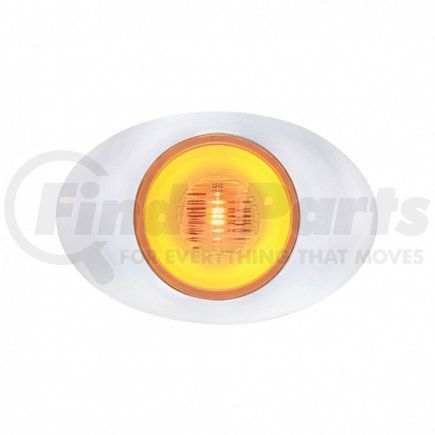 36970 by UNITED PACIFIC - Clearance/Marker Light - M3 Millenium "Glo" Light, Amber LED/Clear Lens, with Chrome Plastic Bezel, 5 LED