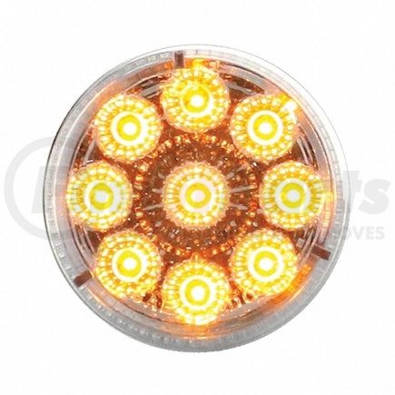 38851 by UNITED PACIFIC - Clearance/Marker Light, Amber LED/Clear Lens, 2", with Reflector, 9 LED