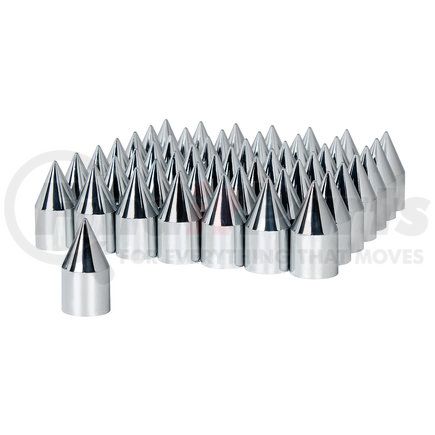 10769CB by UNITED PACIFIC - Wheel Lug Nut Cover Set - 60-Pack, 33mm x 3-1/8" Chrome, Plastic, Spike, Push-On