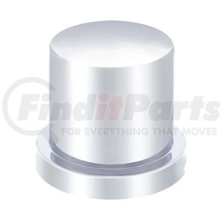 10774B by UNITED PACIFIC - Wheel Lug Nut Cover - 1 3/16" x 1 5/8", Chrome, Plastic, Flat Top, with Flange, Push-On Style