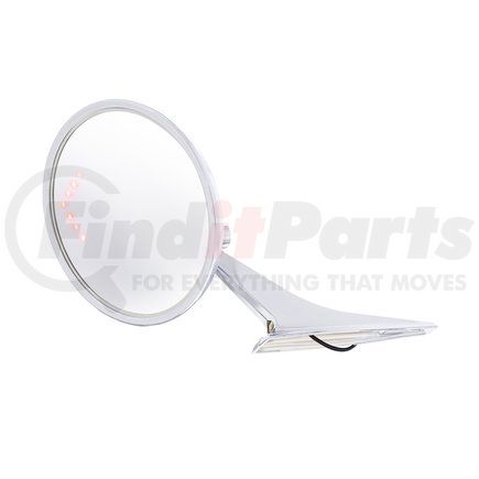 110825 by UNITED PACIFIC - Door Mirror - LH, Exterior, Round, with LED Turn Signal, for 1966-1972 Chevy Passenger Car