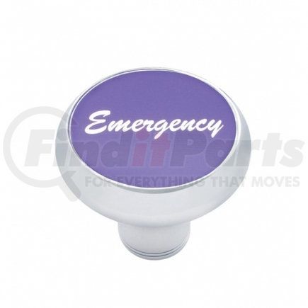 23433 by UNITED PACIFIC - Air Brake Valve Control Knob - "Emergency" Deluxe, Purple Aluminum Sticker