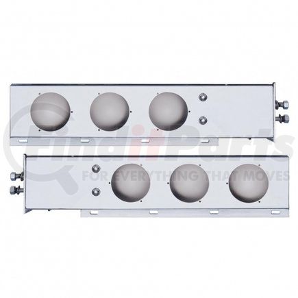 22302 by UNITED PACIFIC - Light Bar Bracket - 2" Bolt Pattern, Stainless, Spring Loaded, with Six 4" Light Cutouts