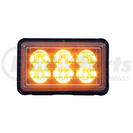 37158B by UNITED PACIFIC - Multi-Purpose Warning Light - 6 High Power LED Rectangular Warning Light, with Bracket, Amber LED